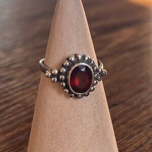 Sweet garnet & silver ring
